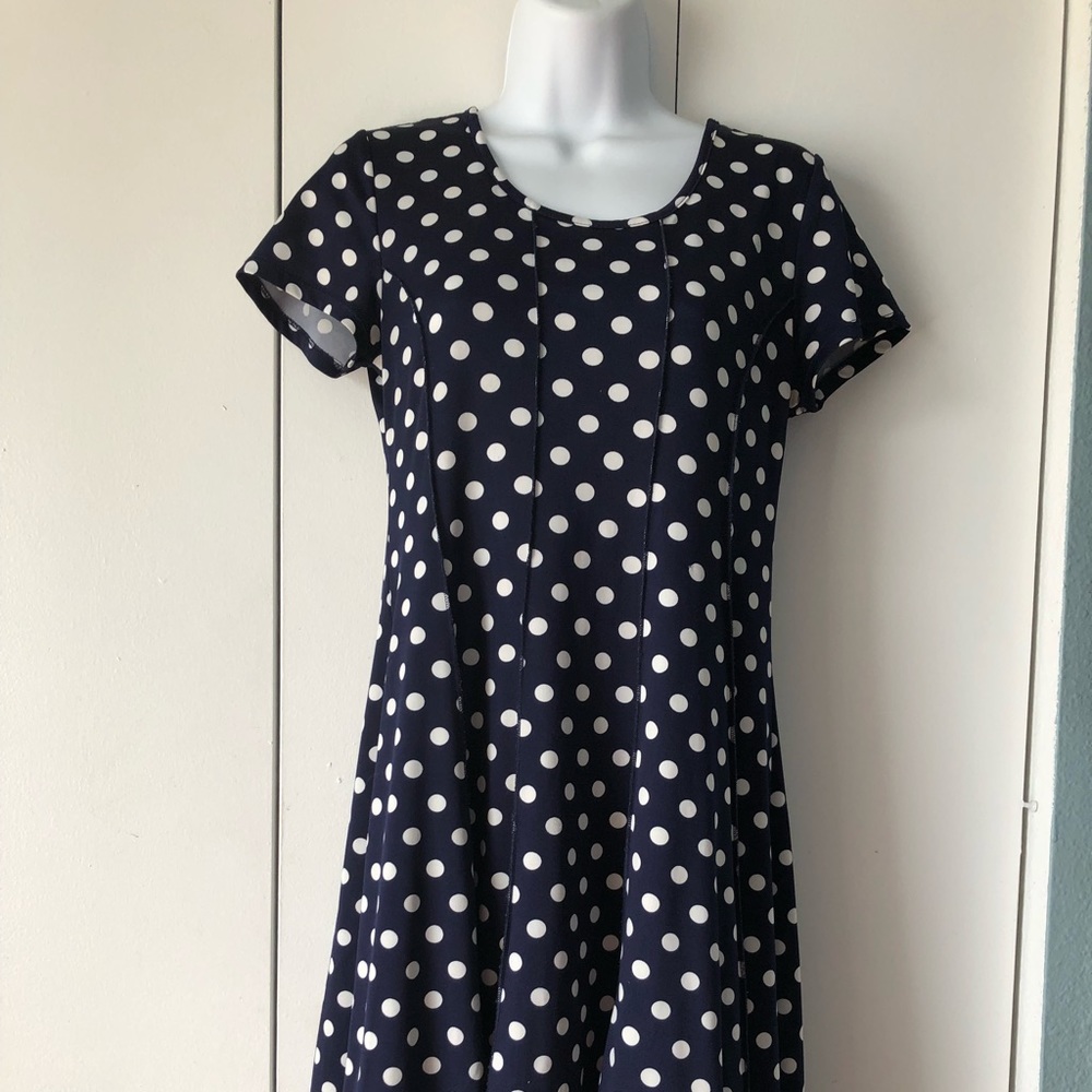 Blue polka dot dress